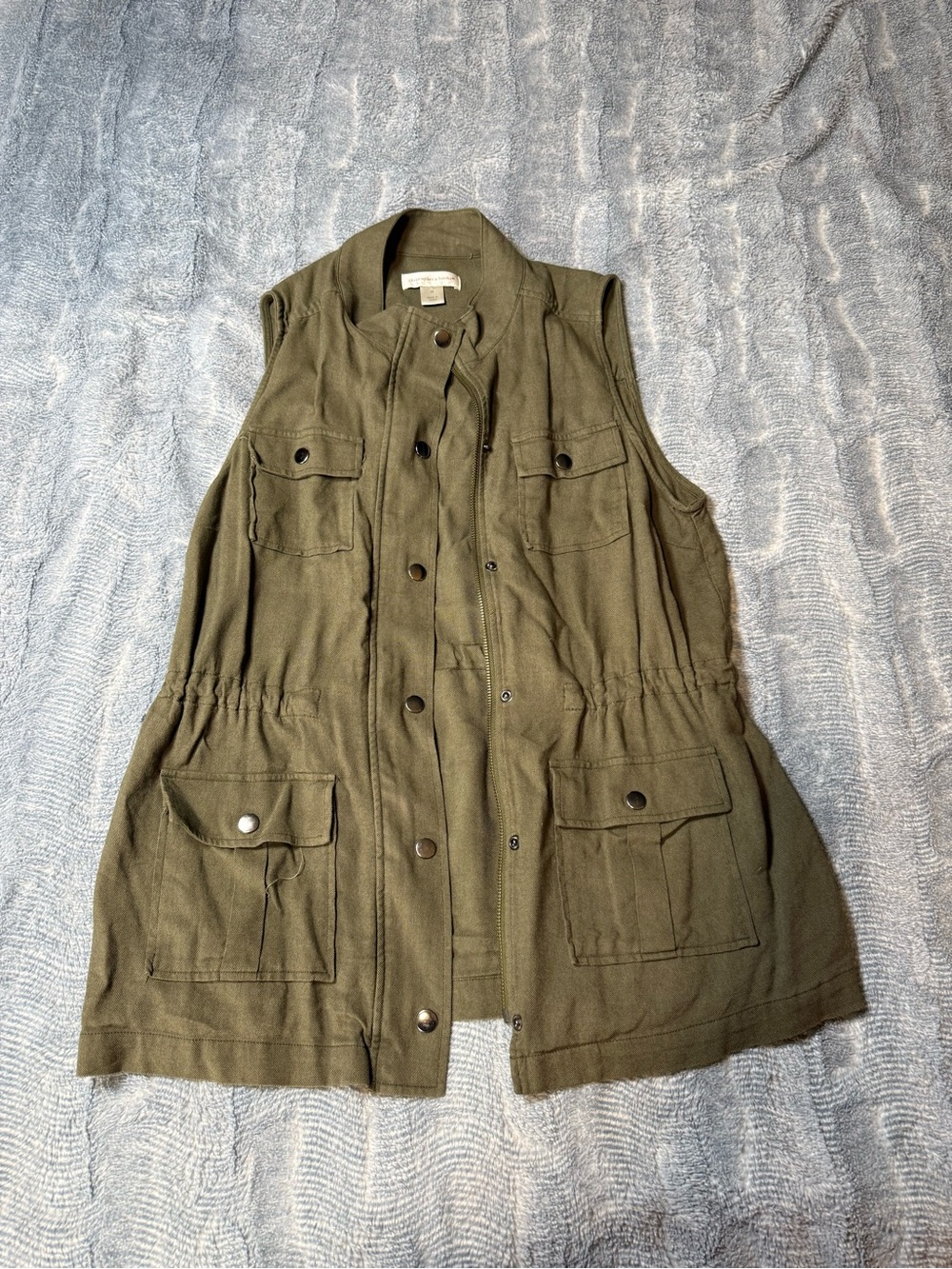 Christopher & Banks Olive Green Utility Vest